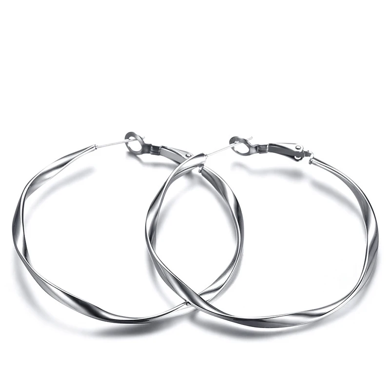 Модные серьги кольца для женщин креативный серебряный цвет женские