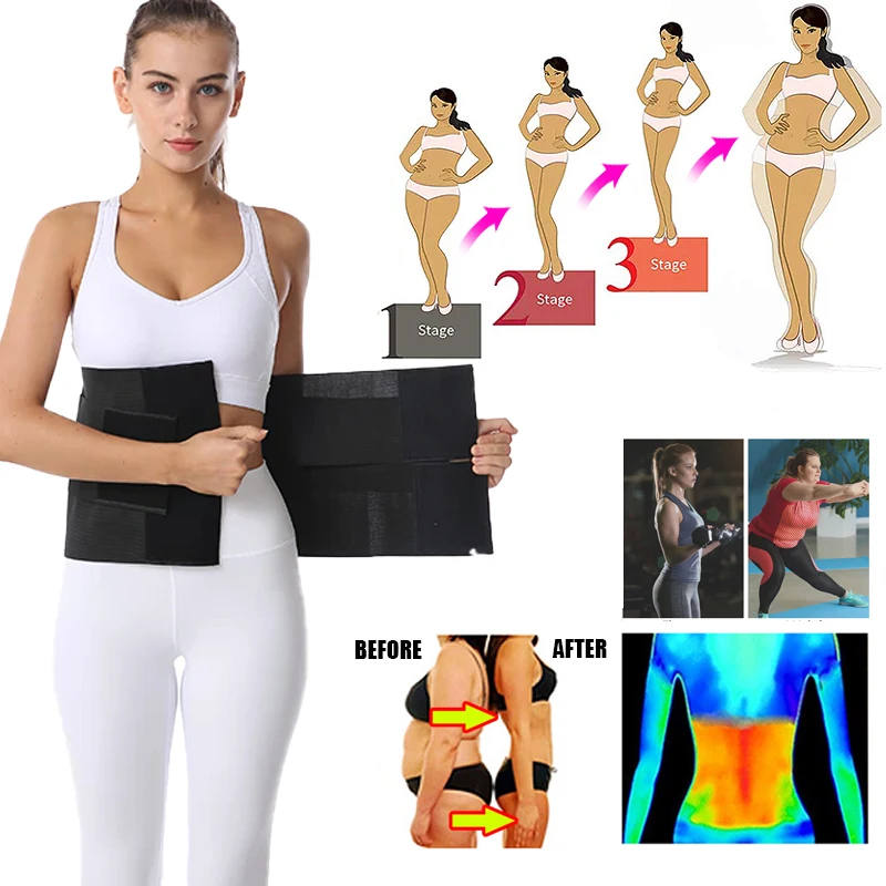 Women Waist Trainer Belt Tummy Control Workout Waist Trimmer Slimming Belly Band Shaper Slimming Body Shaper Back Support Faja