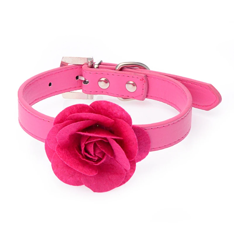 Ошейник для щенка кошки милый розовый цветок ошейник собаки из искусственной