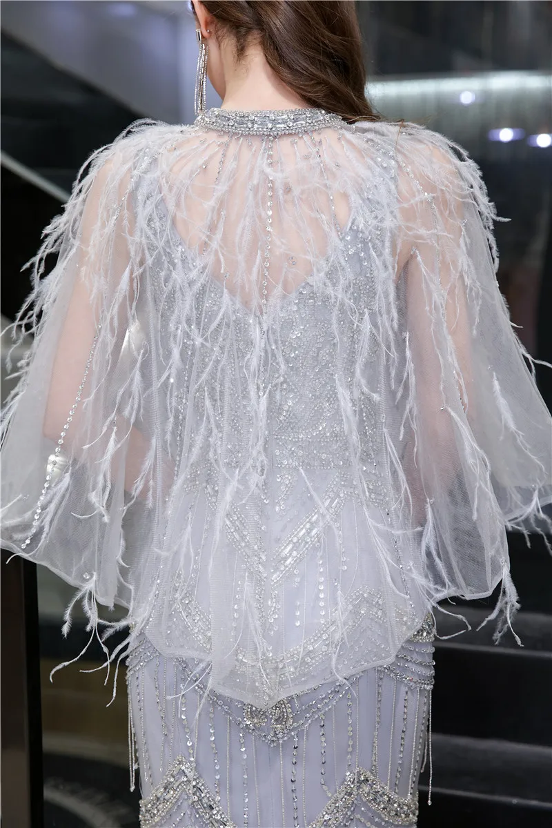 Hand Beaded Mermaid Prom Dresses With Wrap Luxurious Beading Bling Bling Slim Dubai Middle East Fashion Evening Party Gowns