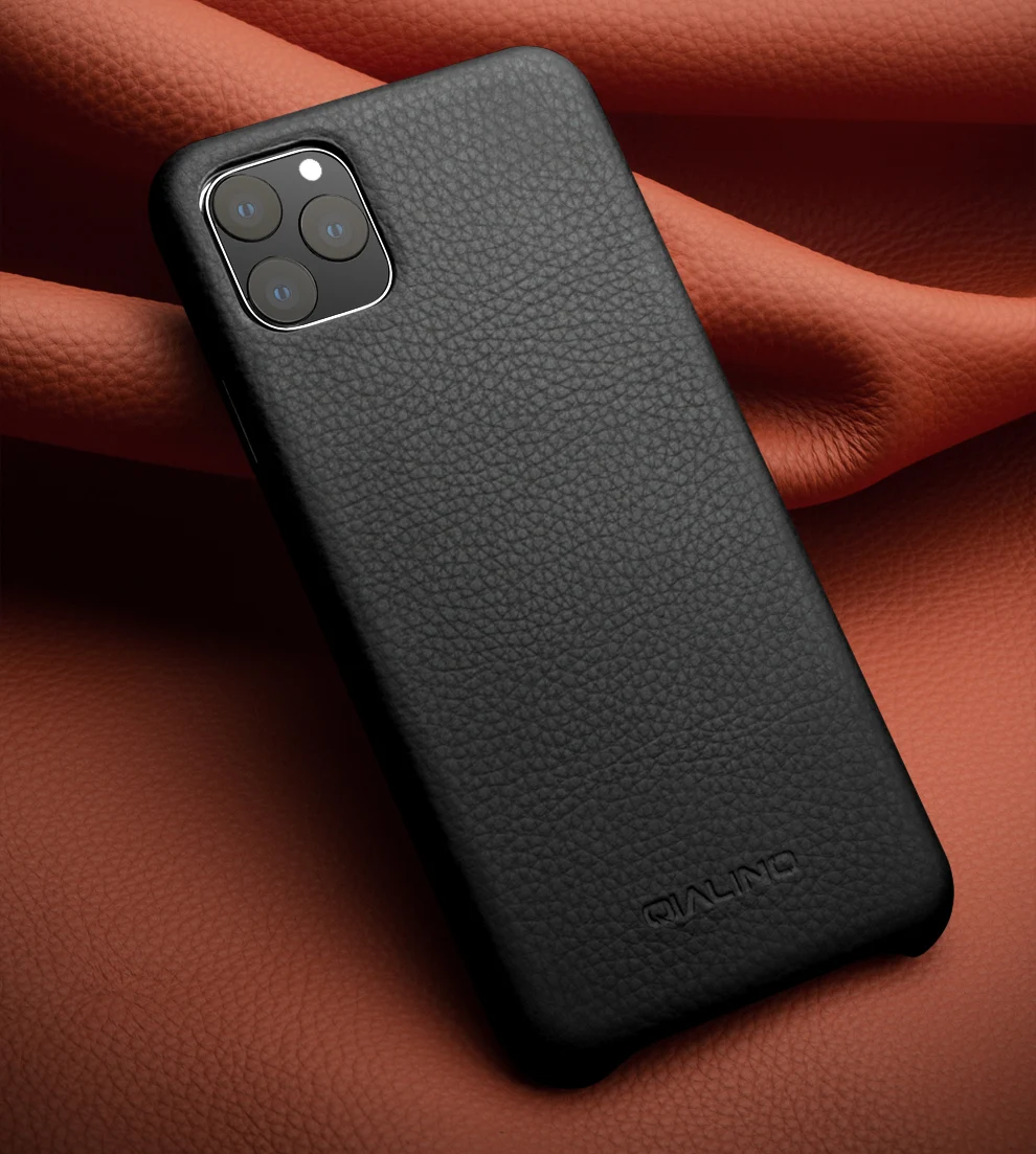 Чехол ручной работы из натуральной кожи для iPhone 11 Pro Max, чехол из зернистой кожи с узором, чехол для телефона для iPhone 11 Pro Max, черный чехол