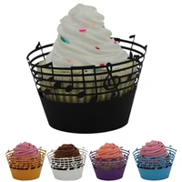laser cut delicate carved music notes cupcake wrappers beautiful cup cake topper for birthday wedding reception party supplies