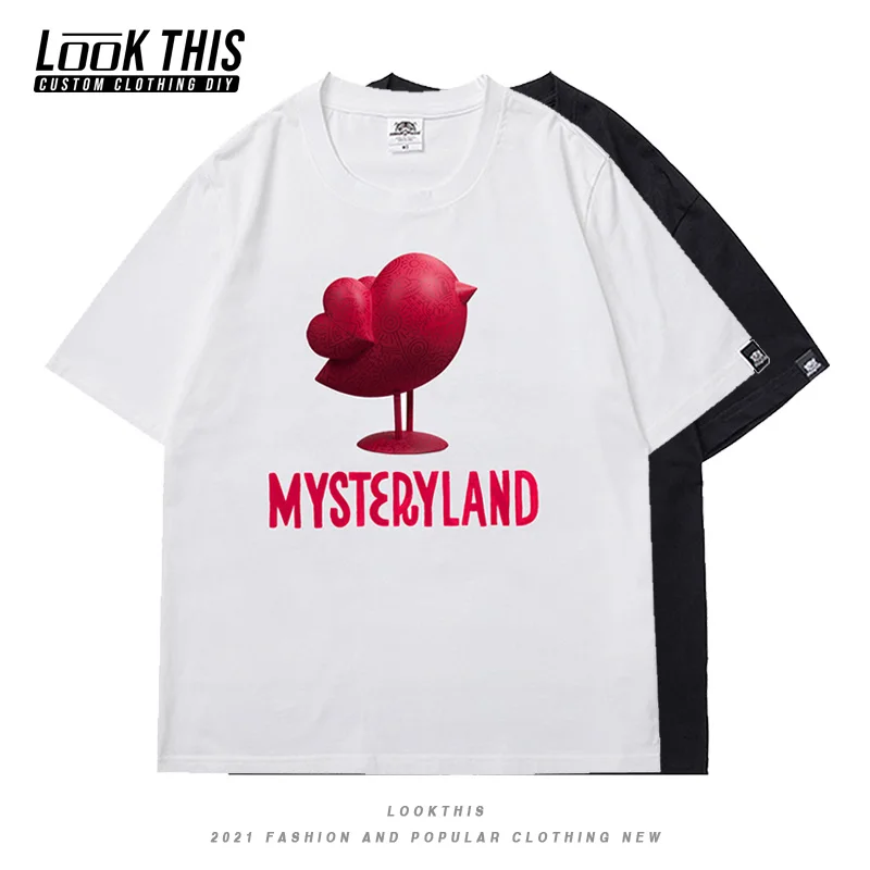 

Harajuku Y2k Loose Oversized T-shirt 2021 Summer Short Sleeve T-shirts Couples Tees Mysteryland Women's T-shirt Party Girl Tops