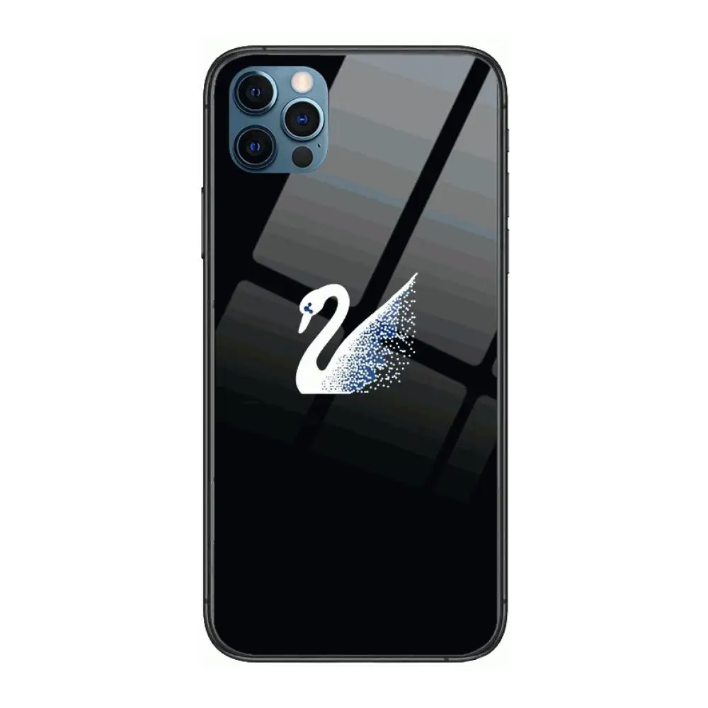 

White Swan Black Swan famous brand Style Phone Case cover For iphone 12 pro max 11 8 7 6 s XR PLUS X XS SE 2020 mini black ce