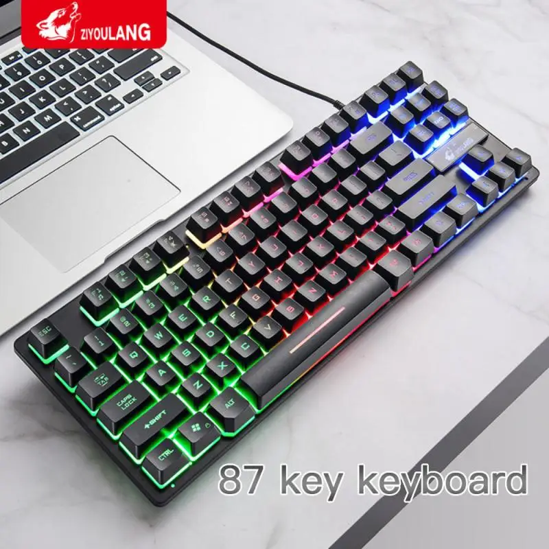 

87keys Gaming Mechanical Keyboard Wired Keyboard RGB Mix Backlit LED USB For Gamer PC Laptop