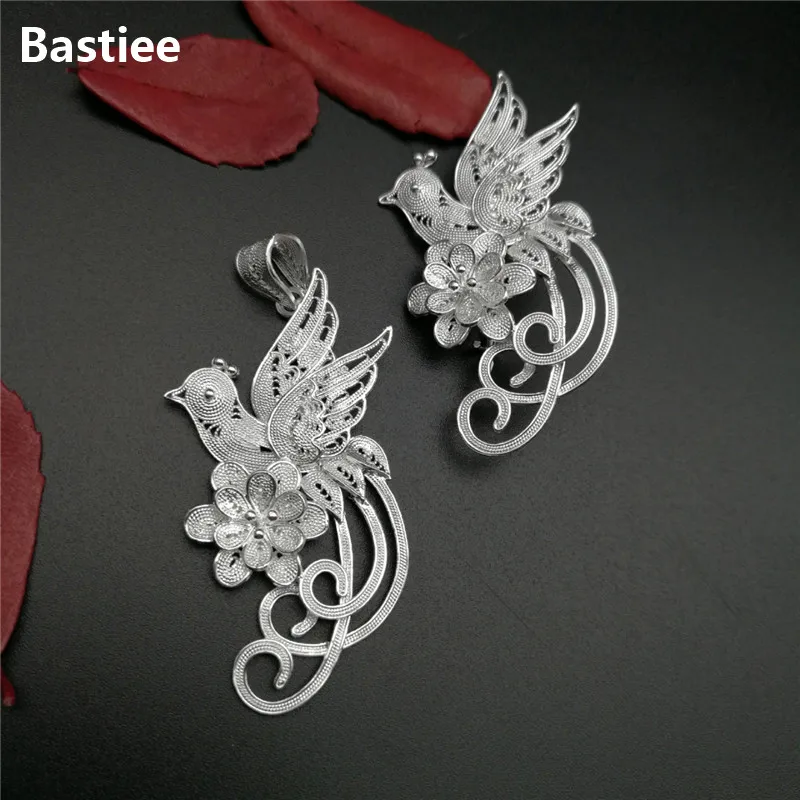 Bastiee 999 Sterling Silver Brooch Phoenix Brooches For Women Bird Pin Jewelry Luxury Pendant Gift Birthday Gifts
