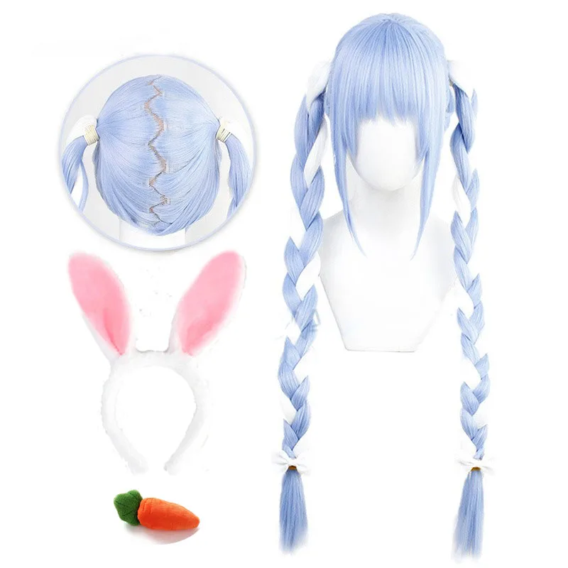 Фото Hololive VTuber Usada пекоро Парик Косы фантазия Банни девушки Уши Косплей Prop hearwear синие Hololive VTuber Usada пекоро Парик Косы фантазия Банни девушки Уши Косплей Prop hearwear синие