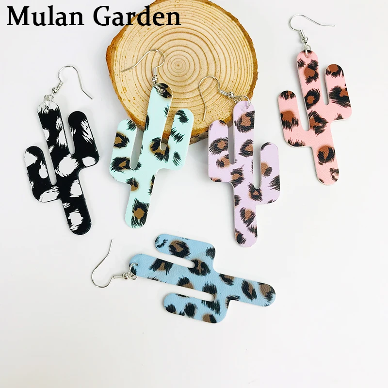 Новые леопардовые серьги M & G С КАКТУСОМ Модные индивидуальные из искусственной