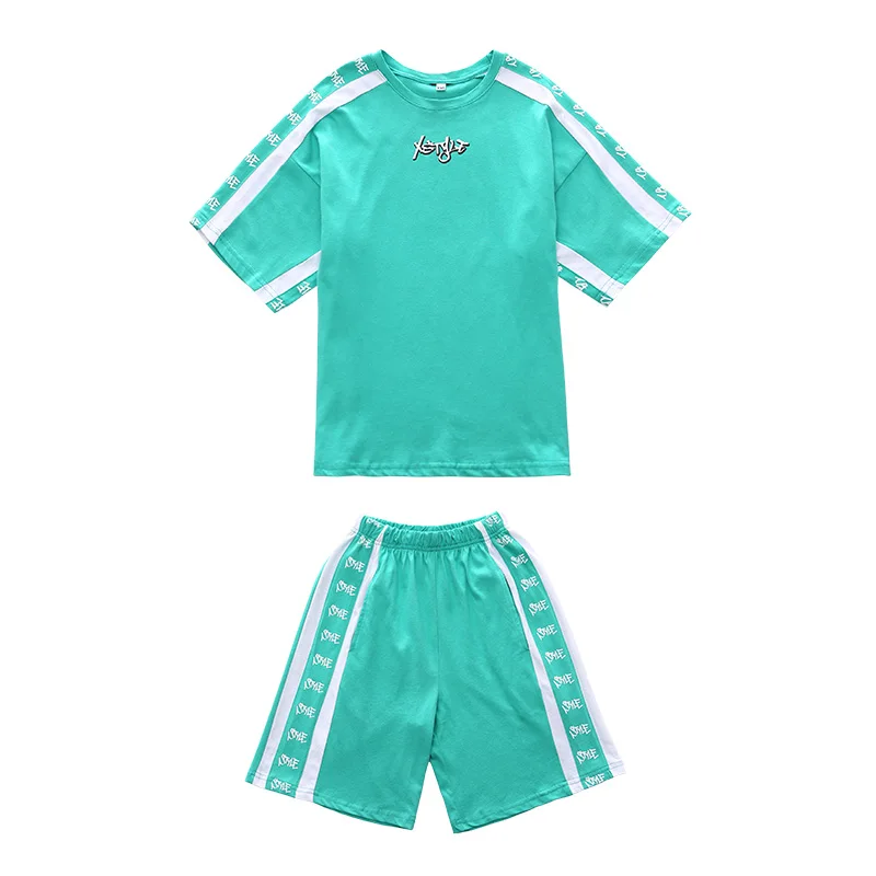 

Fashion Loose Jacket Pants Suit Children Show Stage Competition Clothes Kids Girls Jazz Drums Hip Hop Street Dance Costume
