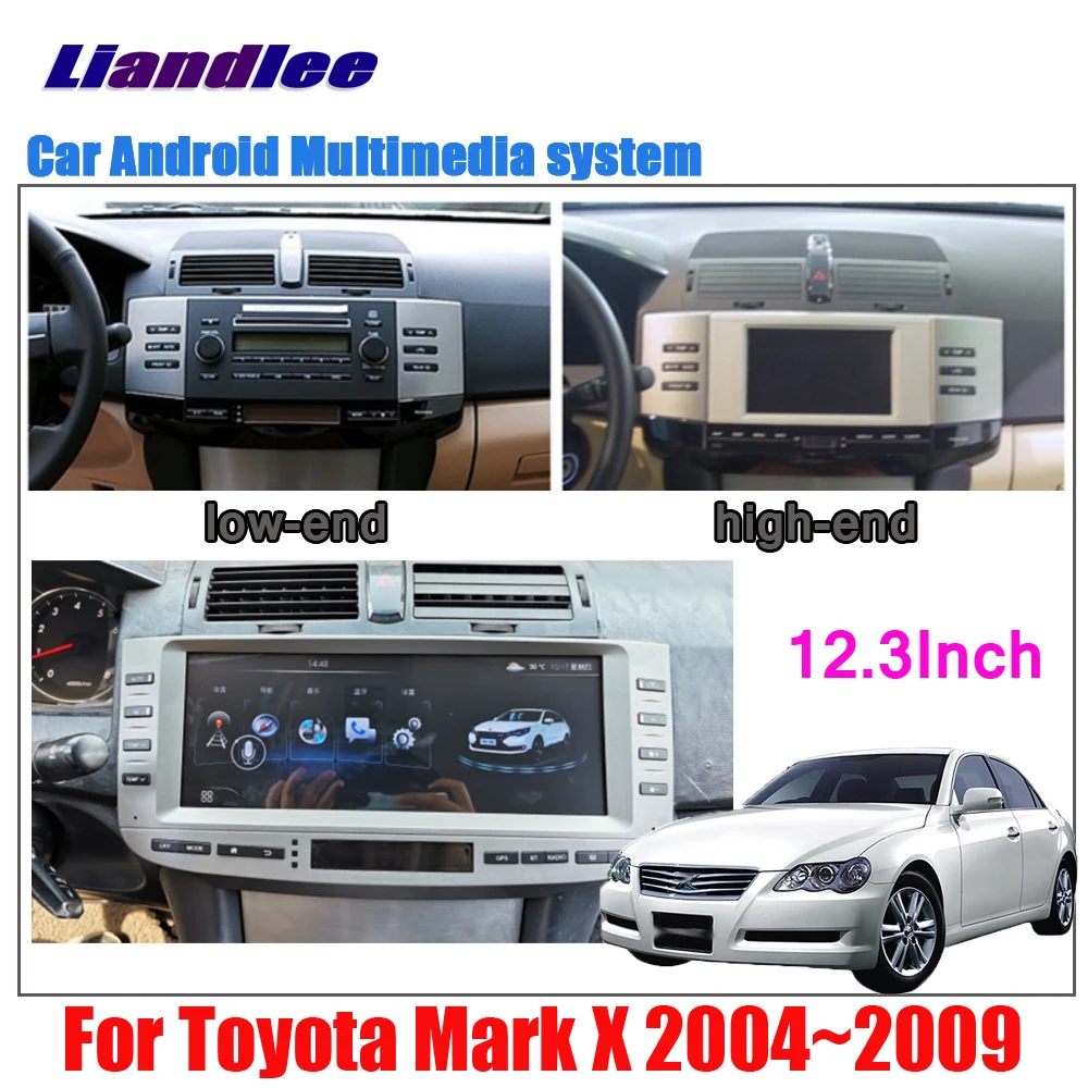 Liandlee 12 3 дюймов Android для Toyota Mark X 2004 ~ 2008 2009 Автомобильный экран Carplay камера Wifi BT GPS