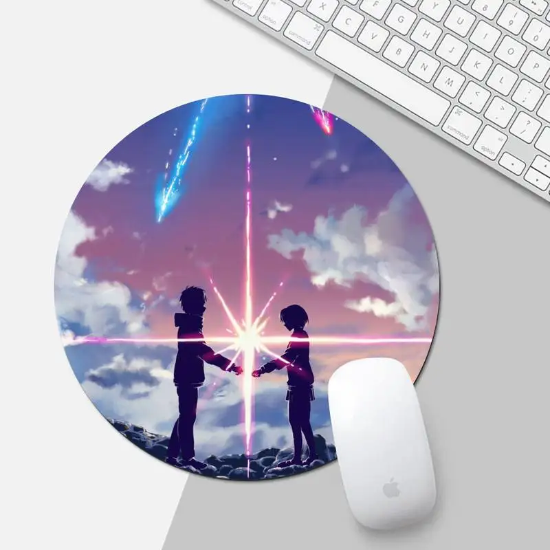 

Anime your name Durable Rubber Mouse Mat Pad Game Office Work Round Mouse Mat pad XL Non-slip Laptop Cushion mousepad
