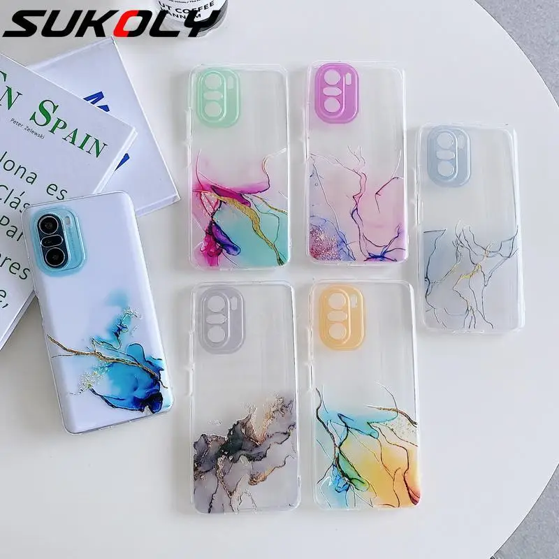 

For Redmi Note 10 Pro 9 Pro Shockproof Soft Cover For Mi 11 Lite Poco X3 NFC Mi Poco F3 Watercolor Painting Clear Silicone Case