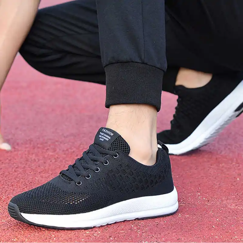 

Мужские черные кроссовки на плоской подошве, мужские спортивные увеличивающие рост мужские кроссовки для бега, мужская спортивная обувь, п...