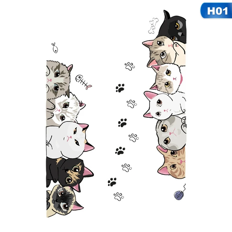 

1 Set Animal Cat Paw Funny Decal Car Stickers Black Cute Cat Combination Cartoon Wall Stickers 30*90CM