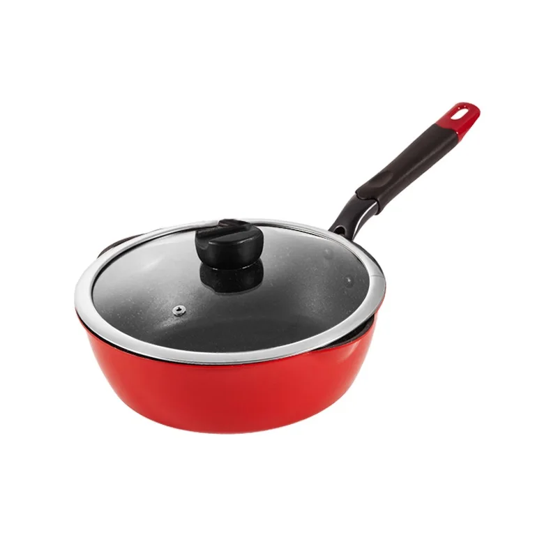 20/24/26/28CM Skillets Aluminium Alloy Non-stick Frying Pan Long Handle Saucepan Maifan Stone Stockpot Cooking Soup Pot Cookware