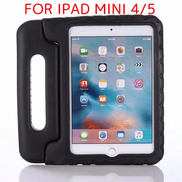 Mini 45 Black Fundas для IPad Mini 4 чехол для детей роскошный EVA пены Стенд противоударный чехол для Apple IPad Mini 5 1 2 3 retina с ручкой - Цвет: Mini 45 Black