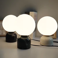 nordic bedroom glass ball table lamp luxury marble bedside decor small table lamp modern living room study reading desk lamp