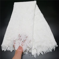 pure white guipure lace soft skin friendly african eembroidery cord fabric nigerian for party dress nn821 x