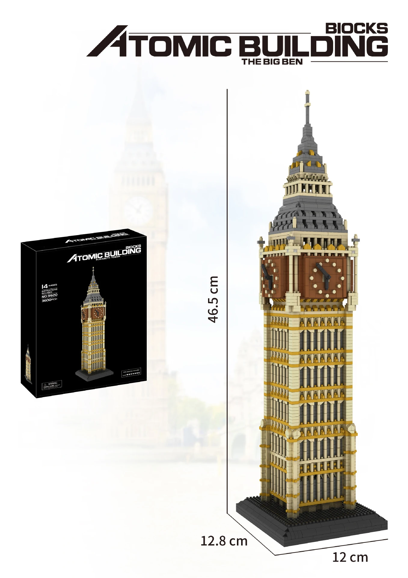 Англия Лондон Биг Бен Строительные кирпичи Elizabeth Tower микро алмазные блоки