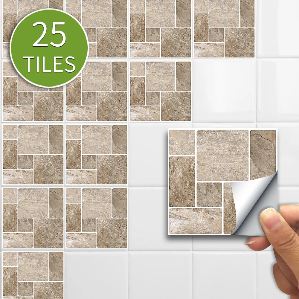 

25pcs/set 3d Tile Stickers Modern Wall Stickers terrazzo Kitchen Bathroom Renovate Wallpaper Room Decoration Wallstickers Decor