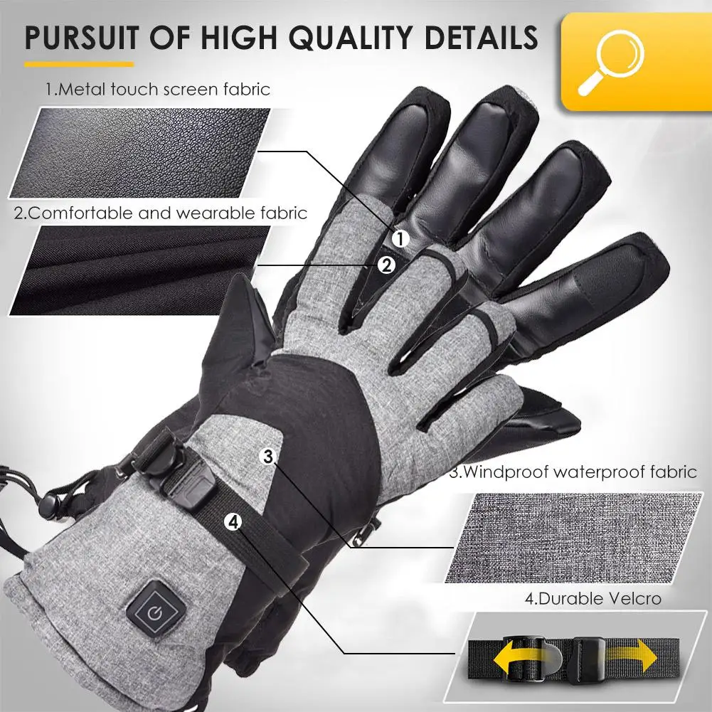 

Electric Heated Gloves Motorcycle Gloves Rechargeable Battery Windproof Waterproof For Skiing Riding Electric Heated Hand Warmer