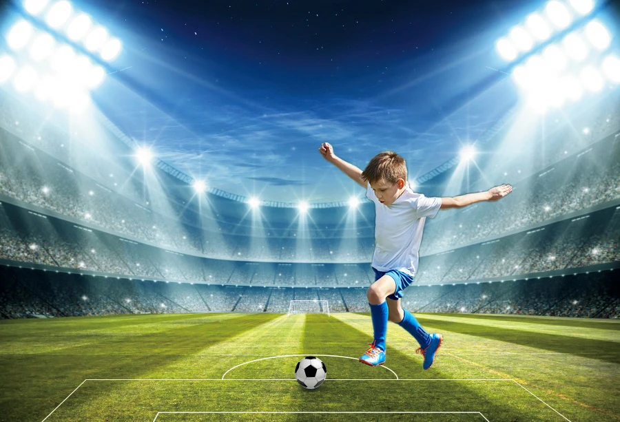 Виниловый фон для фотосъемки с изображением Кубка чемпиона футбольного поля