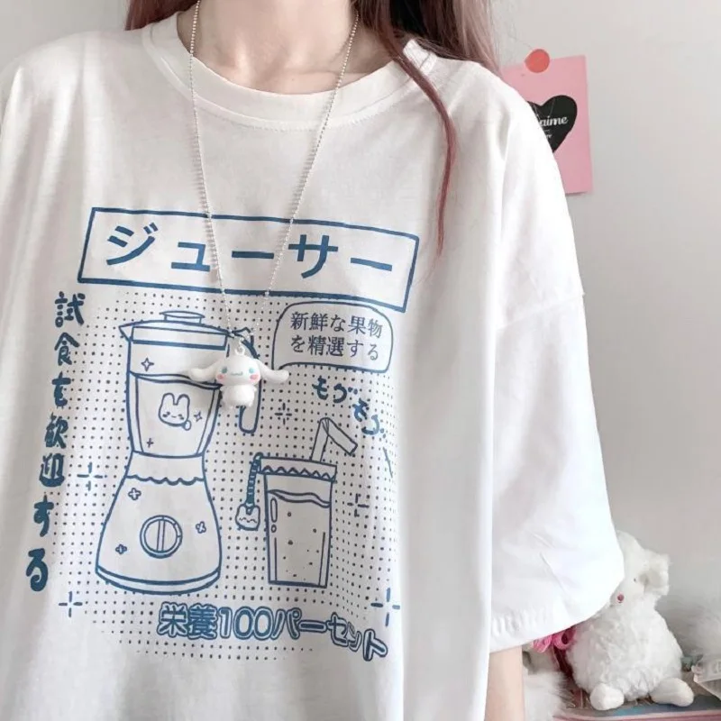 

women's t-shirt Loose short-sleeved t-shirt women loose summer white top clothes tshirt Oversized t-shirt Kawaii harajuku tshirt