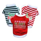 НОВАЯ РОЖДЕСТВЕНСКАЯ Одежда для собак, махровый хлопковый свитер на Новый год и Рождество, толстовки, полосатая одежда для домашних животных, одежда для собак, модная одежда