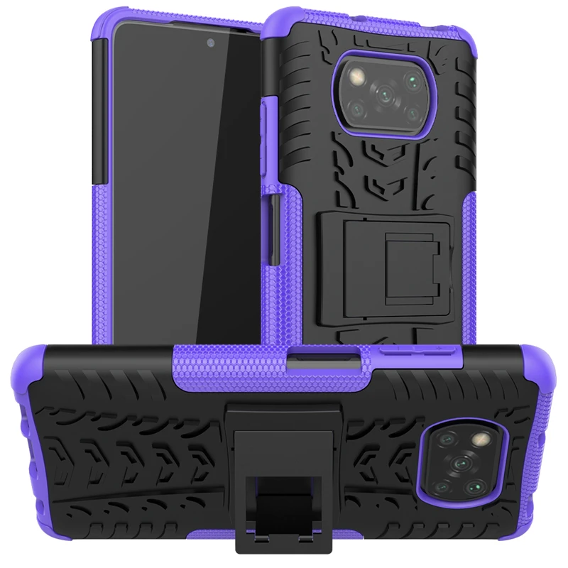 for xiaomi poco x3 pro nfc case poco f3 f2 pro back cover anti knock bumper heavy duty armor stand silicone phone case poco x3 free global shipping