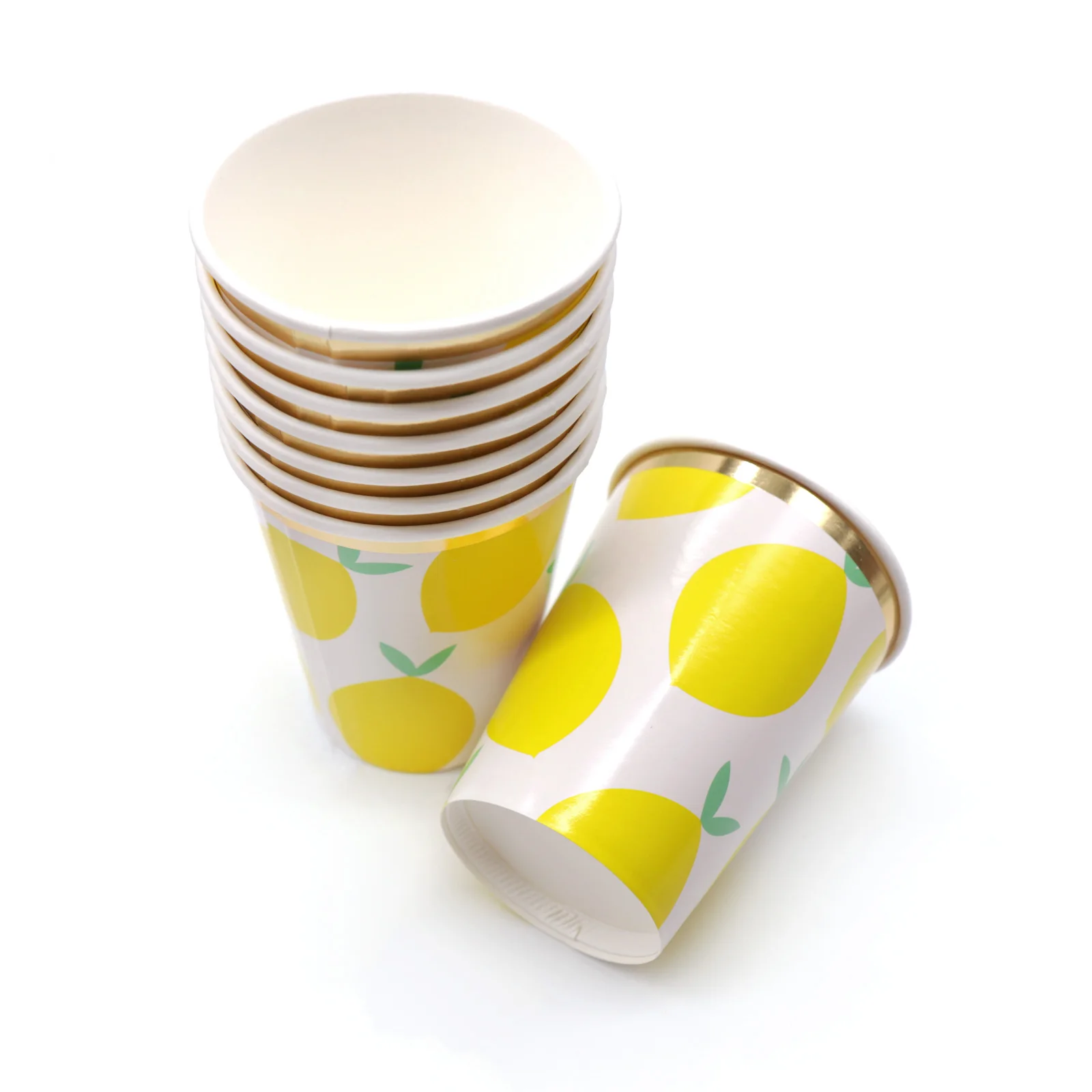 Набор желтых бронзовых столовых приборов с лимоном одноразовые бриллиантовые