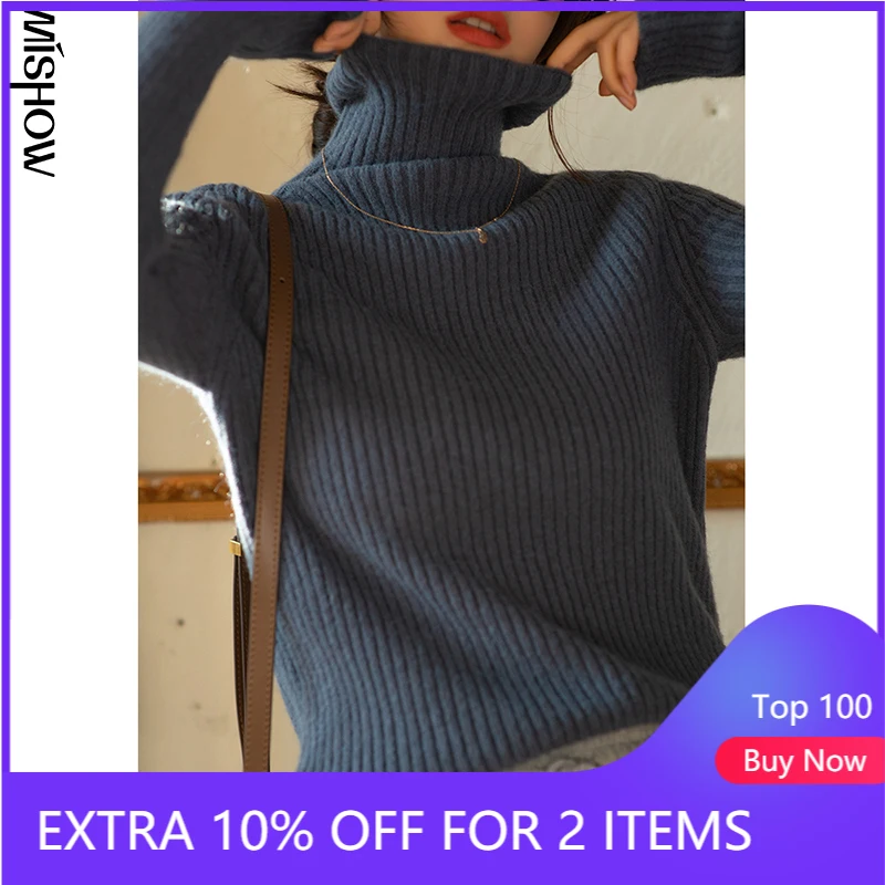 Женские однотонные свитера MISHOW, повседневные теплые вязаные топы для дома, зимняя одежда MX20D5599, 2020