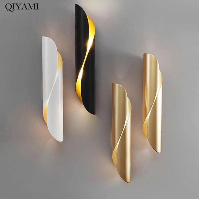 

Nordic Iron LED Wall Lamps For Bedside Study Hall Entrance Corridor Background Stairs Indoor Deco Lighting Fixture Sconce Lights