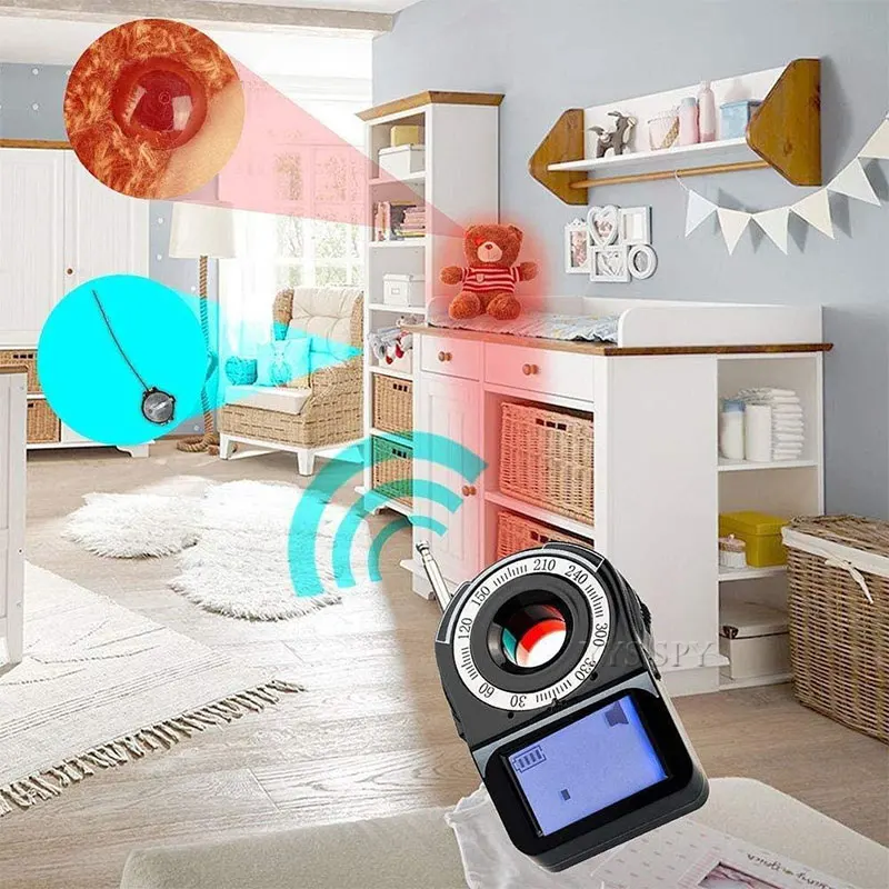 mini cc309 rf signal detector anti spy camera wifi wireless wired hidden len scanner eavesdropping bug anti candid camara finder free global shipping