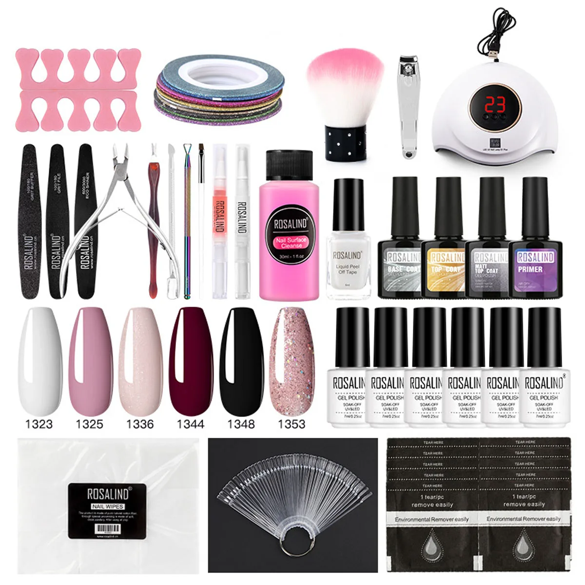 

Nail Art Care Sets Gel Polish Kit with UV/Led Lamp Quick Building Clear Gel Nail DIY Tips Polish Brush Kit for Nail Extensions