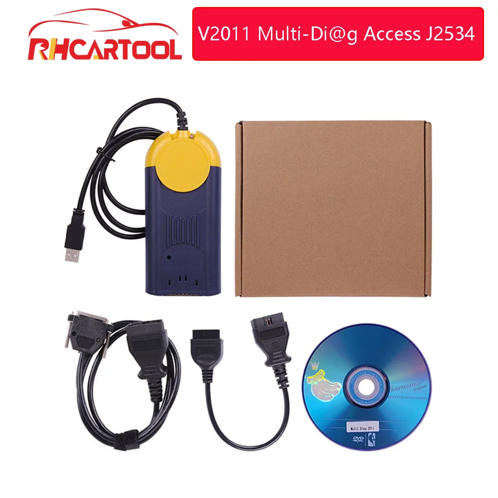OBD2 диагностический инструмент V2011 Multi-Di@ g доступа J2534 Pass OBD2 устройства actia Автосканер Multi-Diag многораспределительного v2011