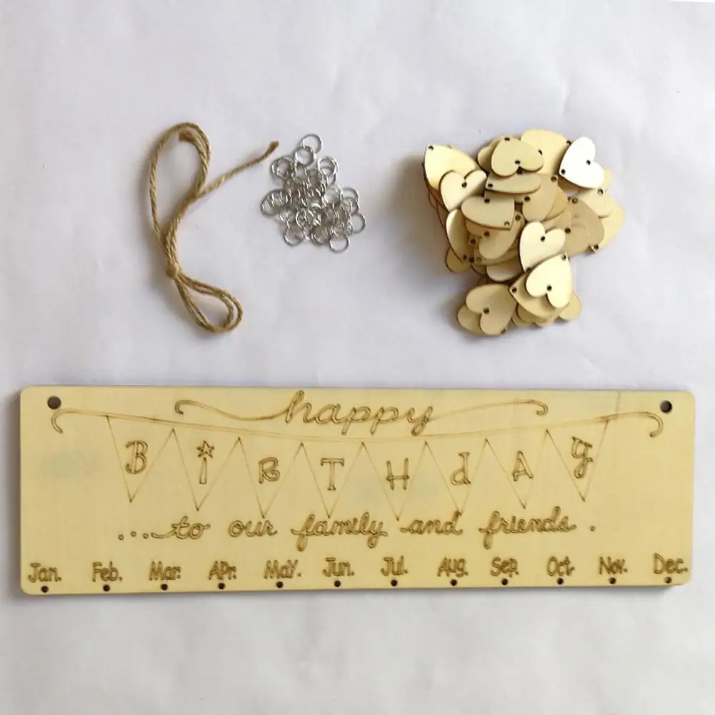 

Wooden Birthday Reminder Board Family Friends DIY Event Calendar Decor Ornament