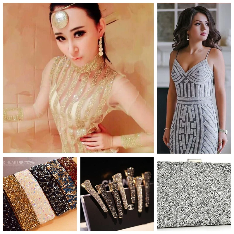 Prajna 1 Yard Mix Colors Resin Iron On Rhinestone Hot Fix Glitter Strass Tape Rhinestones Chain Ribbon DIY Garment Decorations Z | Дом и сад