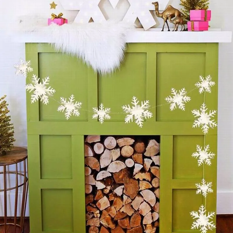 

12pcs 3D snowflake decoration silver white ornaments garland fake snow winter paper home decoration frozen birthday party snow