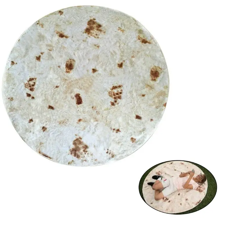 

X37C Title: 48" Burrito-Printing Blanket Flour Round Tortilla-Pattern Towel For Adults Kids