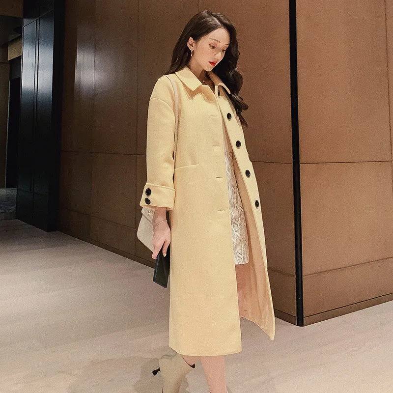 Новинка Осень-зима корейское Женское пальто для офиса куртка женские длинные