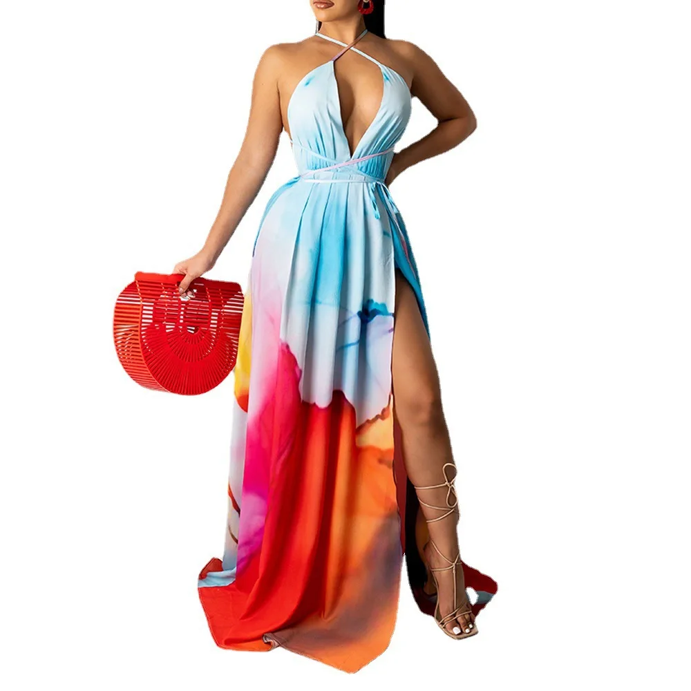 

Plus Size Summer Floral Print Spaghetti Strap Maxi Dress Sleevless Vintage Dresses For Women 2021 Summer Clothes dress elegant