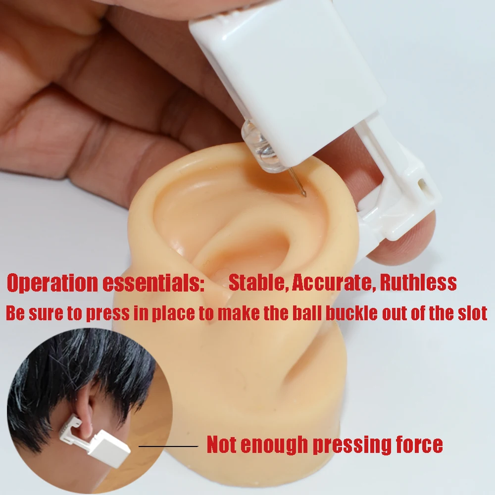 1pc Sterlised Disposable Safety No Pain Ear Piercing Device+Sterile Bezel with Safe Ball Buckle Set Cartilage Tragus Stud | Украшения и