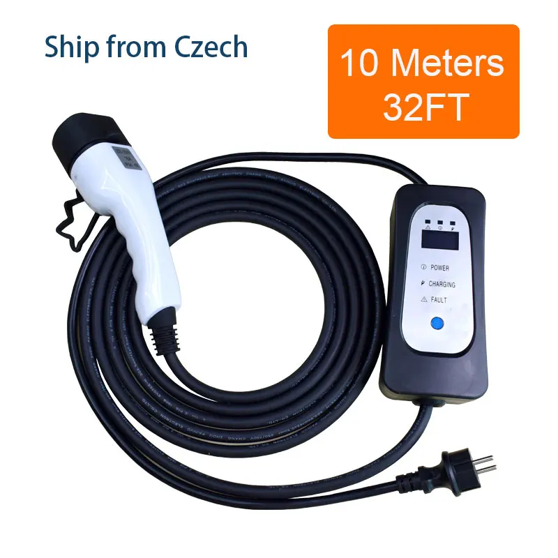 Зарядный кабель для электромобилей тип 2 10 м 32 фута iec62196 EVSE 16 А европейская вилка