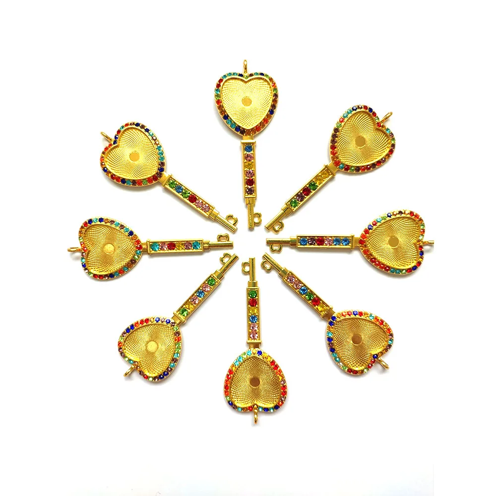 

10 шт. в форме сердца лоток для ключей в 25 мм, для женщин, сделай сам, Цепочки и ожерелья ремесла C1