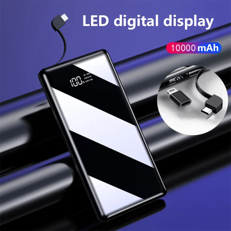 Внешний аккумулятор на 10000 мАч портативное зарядное устройство тонкий