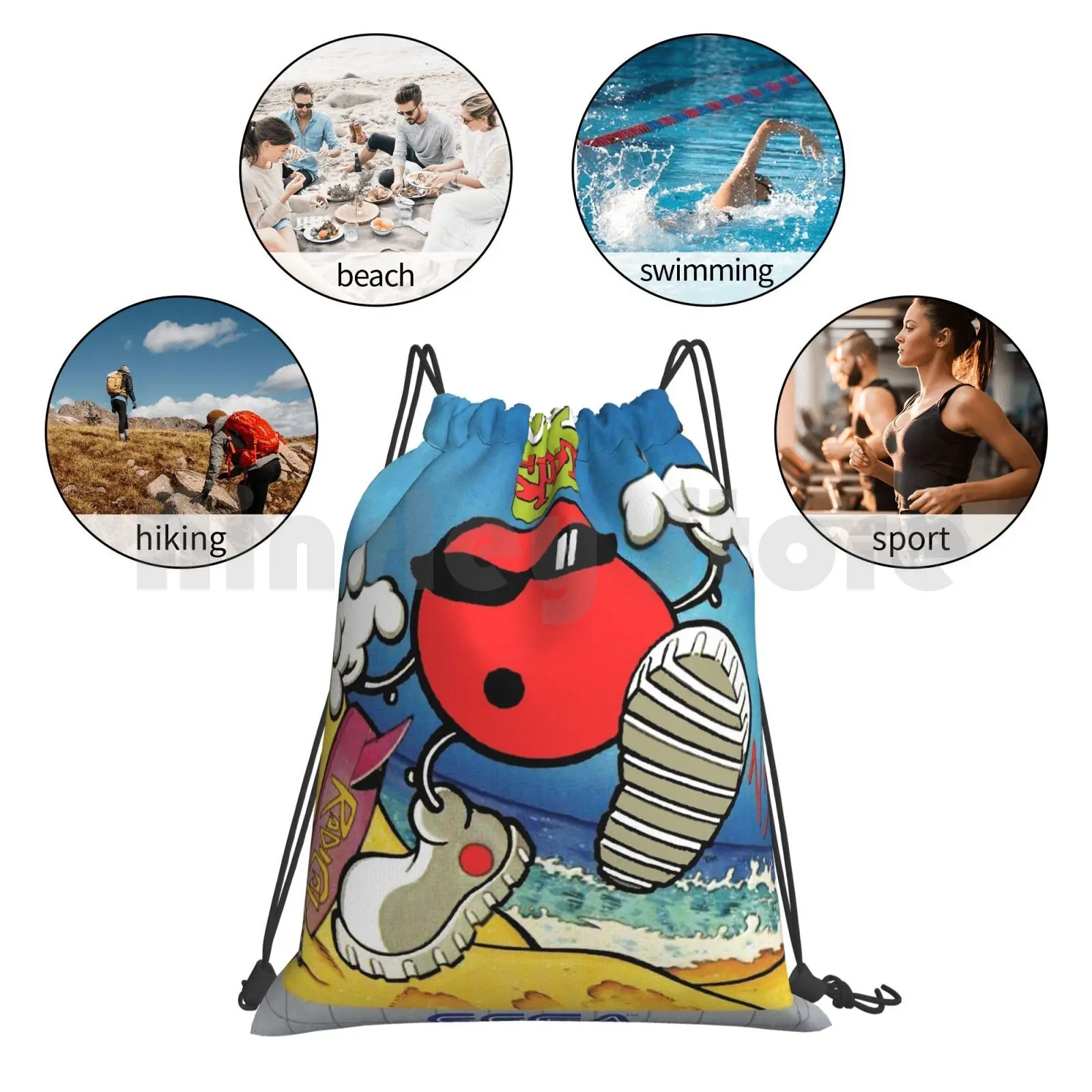 

Cool Spot Backpack Drawstring Bag Riding Climbing Gym Bag Retro Gaming Cool Spot Geek Old 90S Nerd