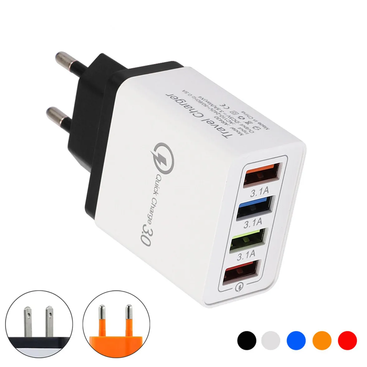 Быстрая зарядка 3 0 USB зарядное устройство QC 4 порта для мобильного телефона iPhone 8