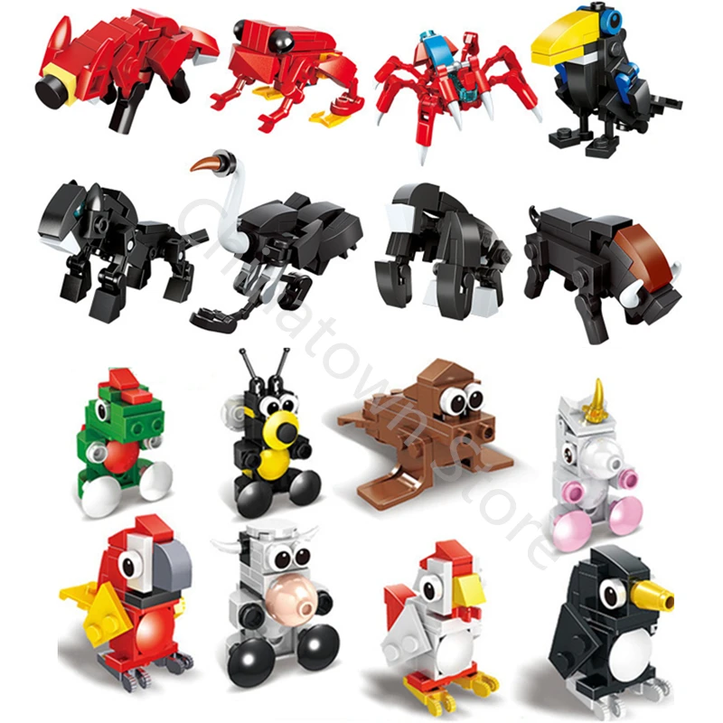 10 шт./компл. идеи Животные серии Единорог с изображением моржа Лисий корова