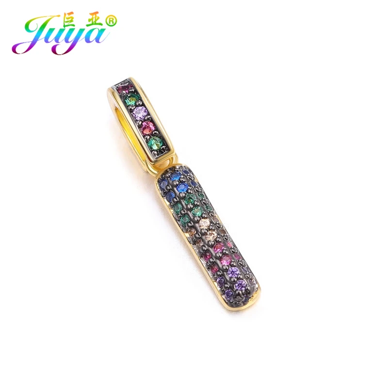 Gold I Juya DIY шнур кожаный вывод многоцветный Циркон с радужным блеском золото 26 буквы алфавита кулоны с надписями поставки - Окраска металла: Gold I