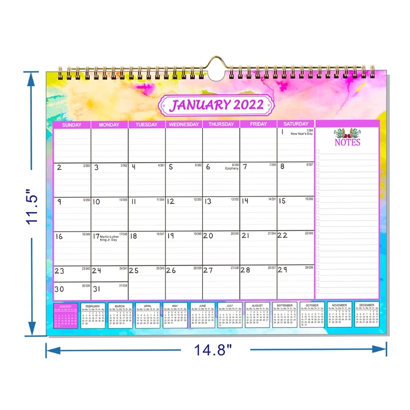 

Памятный настенный календарь для дома и офиса, расписание для украшения рабочего стола, 2022